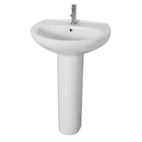 Roca Georgia Plus 550mm 2 Tap Hole Basin