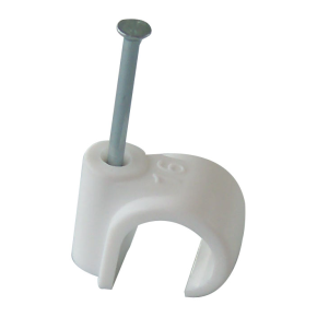 15mm Masonry Nail Pipe Clip (White)