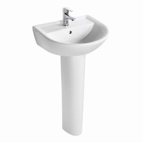 Armitage Shanks Sandringham 21 1 tap hole pedestal basin 550mm White 