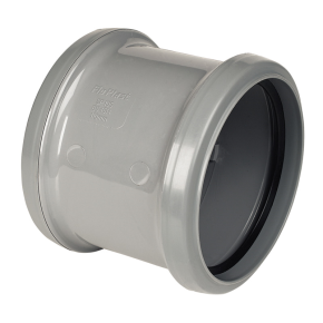 Floplast SP105 110mm Soil Pipe Coupling Double Socket Grey