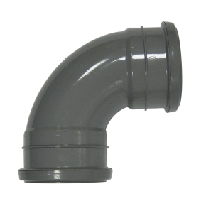 Floplast SP561 110mm Soil Pipe 90deg Bend Double Socket Grey