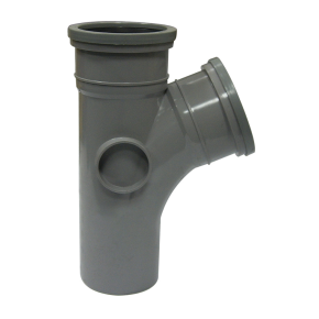 Floplast SP200 110mm Soil Pipe 112.5deg Branch Grey