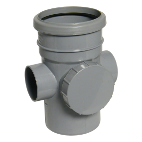 Floplast SP274 110mm Soil Pipe Access Pipe Single Socket Grey