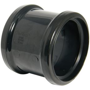 Floplast SP105 110mm Soil Pipe Coupling Double Socket Black