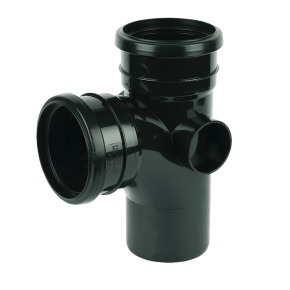 Floplast SP190 110mm Soil Pipe 92.5deg Branch Black