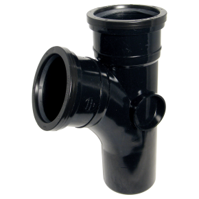 Floplast SP200 110mm Soil Pipe 112.5deg Branch Black