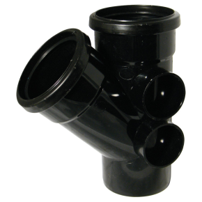 Floplast SP210 110mm Soil Pipe 135deg Branch Black