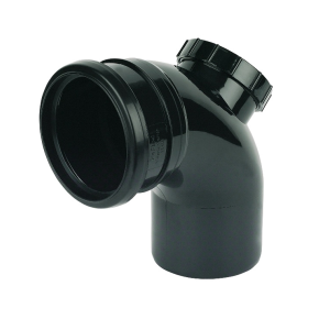 Floplast SP169 110mm Soil Pipe 92.5deg Access Bend Black