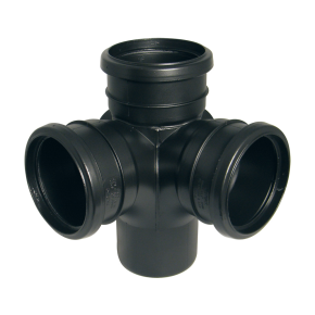 Floplast SP232 110mm Soil Pipe 92.5deg Corner Branch Black