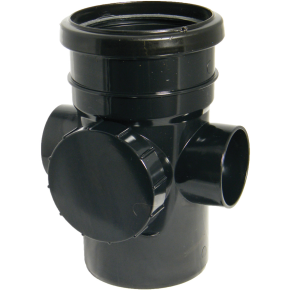 Floplast SP274 110mm Soil Pipe Access Pipe Single Socket Black