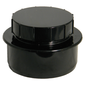 Floplast SP292 110mm Soil Pipe Access Plug Black