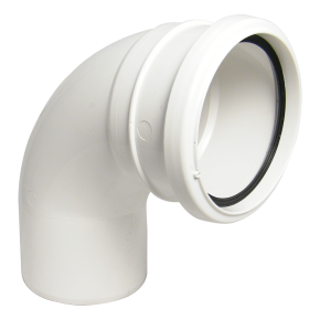 Floplast SP161 110mm Soil Pipe 90deg Bend White