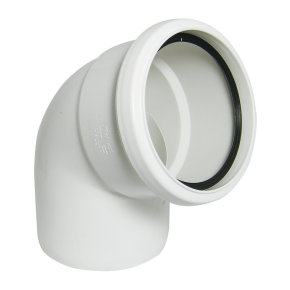 Floplast SP162 110mm Soil Pipe 112.5deg Bend Single Socket White