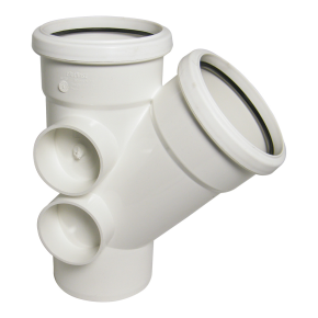 Floplast SP210 110mm Soil Pipe 135deg Branch White