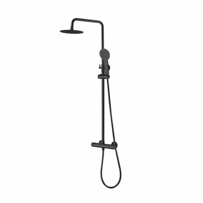 Inspira Orb Matt Black Round Thermostatic Shower Set 