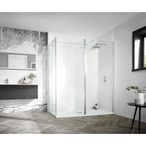 INSPIRA AQUA Wetroom Glass Panel with Return+ RET 1200 8mm GL